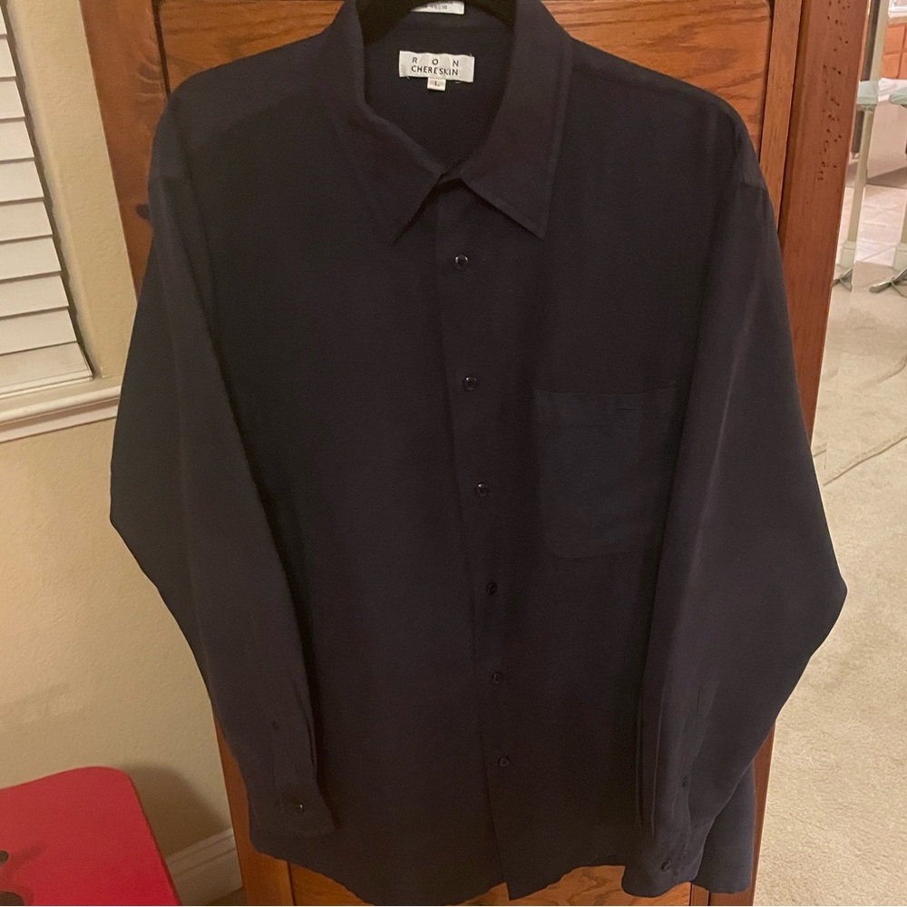 Ron Chereskin Shirts | Mens Sueded Luxe Ron Chereskin Button Front Shirt. Size L